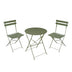 mobilier de gradina Masa de bistro pliabila cu set de 3 piese, stil urban, metal, verde masliniu, 60x71 cm
