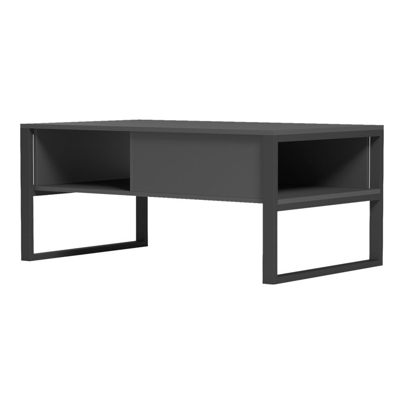 Masa de cafea Bendon, Pal melaminat si metal, 100x60x45 cm - Antracit-Negru
