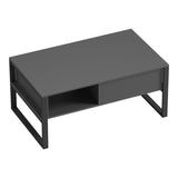 Masa de cafea Bendon, Pal melaminat si metal, 100x60x45 cm - Antracit-Negru