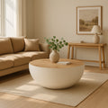 Masa de cafea Boho Coffelty, Alb, 90x90x40 cm, imagine suplimentara
