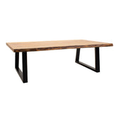 masuta de cafea Masa de cafea Boho Miles, Lemn de salcam, Natural, 115x60x45 cm