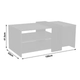 Masa de cafea Cozeto cu aspect de marmura, Lemn, Natur, 100x53x41 cm