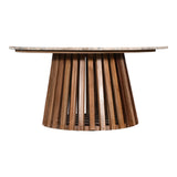 Masa de cafea Mable, Lemn masiv de acacia, D100x45 cm - Natur-Marmura