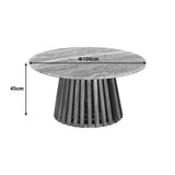 Masa de cafea Mable, Lemn masiv de acacia, D100x45 cm - Natur-Marmura