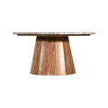 Masa de cafea cu blat din marmura, Ezerdian, Lemn de Acacia, Natur, D90x45 cm, detaliu produs