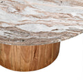 Masa de cafea cu blat din marmura Sergy, lemn masiv de acacia, Natur, 90x40 cm, perspectiva suplimentara
