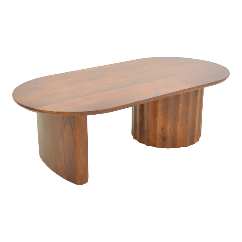 Masa de cafea Flute, Lemn de mango, 130x65x40 cm - Nuc
