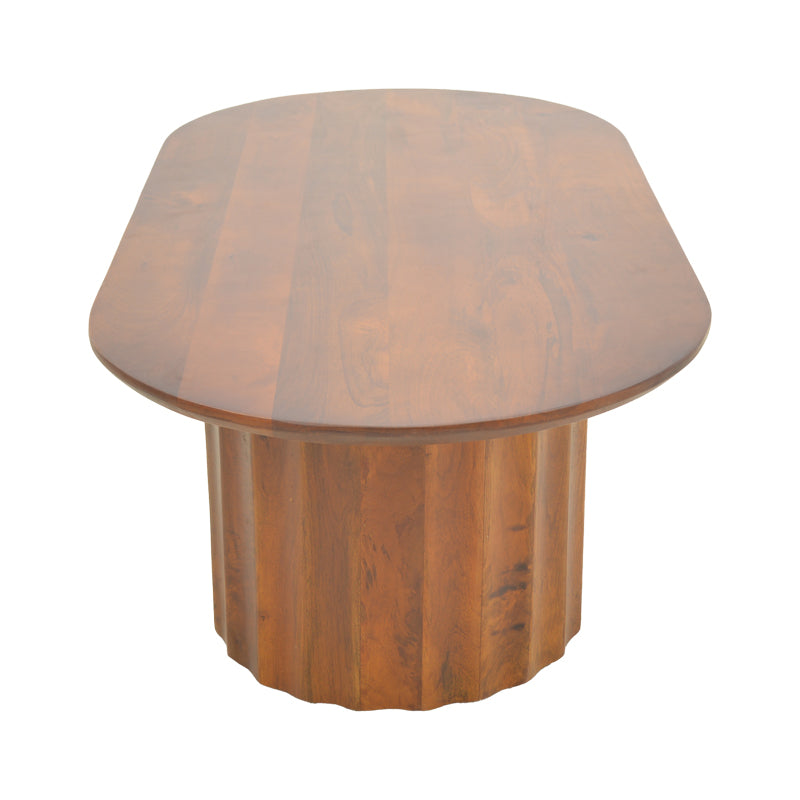 Masa de cafea Flute, Lemn de mango, 130x65x40 cm - Nuc