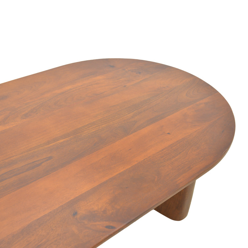 Masa de cafea Flute, Lemn de mango, 130x65x40 cm - Nuc