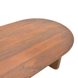Masa de cafea Flute, Lemn de mango, 130x65x40 cm - Nuc