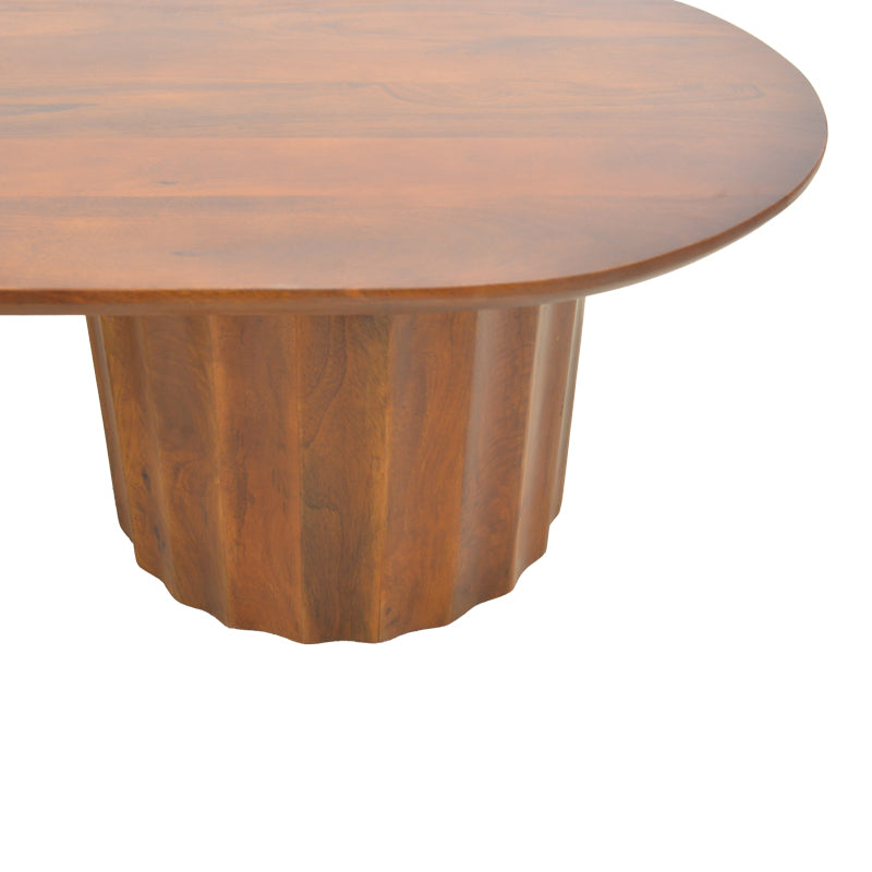 Masa de cafea Flute, Lemn de mango, 130x65x40 cm - Nuc