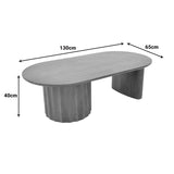 Masa de cafea Flute, Lemn de mango, 130x65x40 cm - Nuc