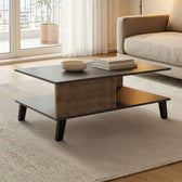 masuta de cafea Masă de cafea cu design modern Tuscany, Stil sonoma-antracit, Material lemn/metal, Dimensiuni 83x54x34cm.