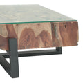 Masă de cafea cu funcție Borth, Lemn Teak, Natur, 135x90x40 cm, detaliu produs