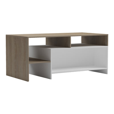 Masă de cafea cu funcție de depozitare Consa, Lemn, Stejar, 120x60x53 cm, imagine suplimentara