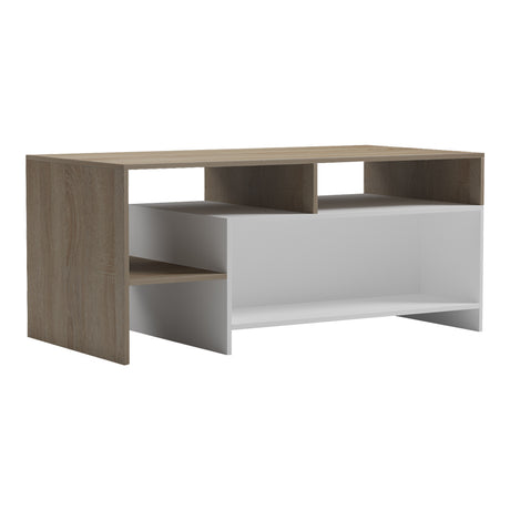 Masă de cafea cu funcție de depozitare Consa, Lemn, Stejar, 120x60x53 cm
