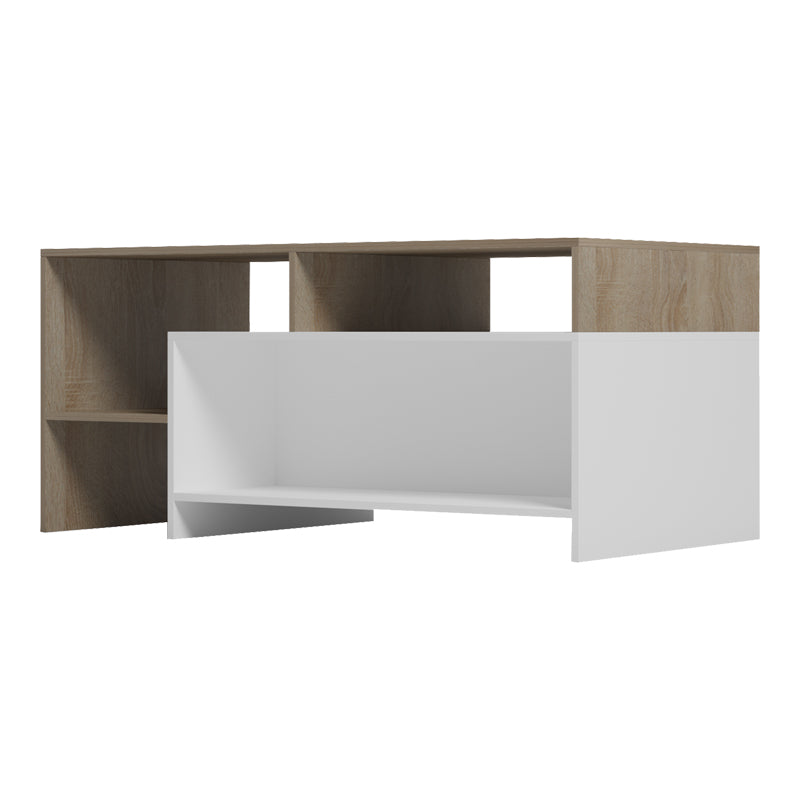 Masă de cafea cu funcție de depozitare Consa, Lemn, Stejar, 120x60x53 cm