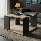 masuta de cafea Masă de cafea cu funcție decorativă, Sonoma-Anthracite, Modern, Pal melaminat, 60x60x39cm