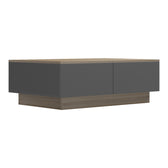 Masa de cafea cu rafturi Winey, Lemn, Sonoma-Antracit, 90x60x31 cm, imagine suplimentara