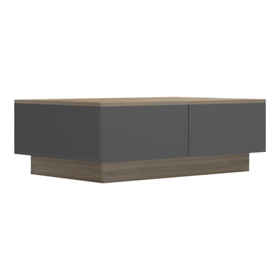 Masa de cafea cu rafturi Winey, Lemn, Sonoma-Antracit, 90x60x31 cm, imagine suplimentara