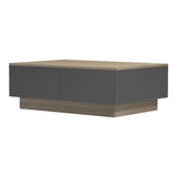 Masa de cafea cu rafturi Winey, Lemn, Sonoma-Antracit, 90x60x31 cm