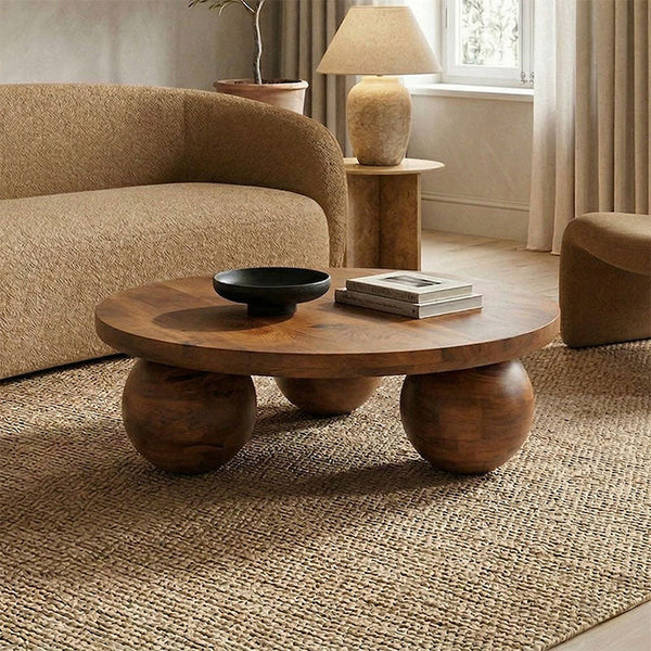 Masă de cafea cu funcție decorativă Fedena , Stil natural, Lemn masiv de mango, 90x30 cm