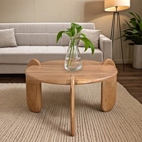 Masa de cafea Earten, Lemn de Acacia, Natur, 80x40 cm