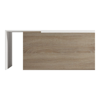 Masa de cafea extensibila Extera, Alb-sonoma, 100-160x50x45 cm, detaliu produs