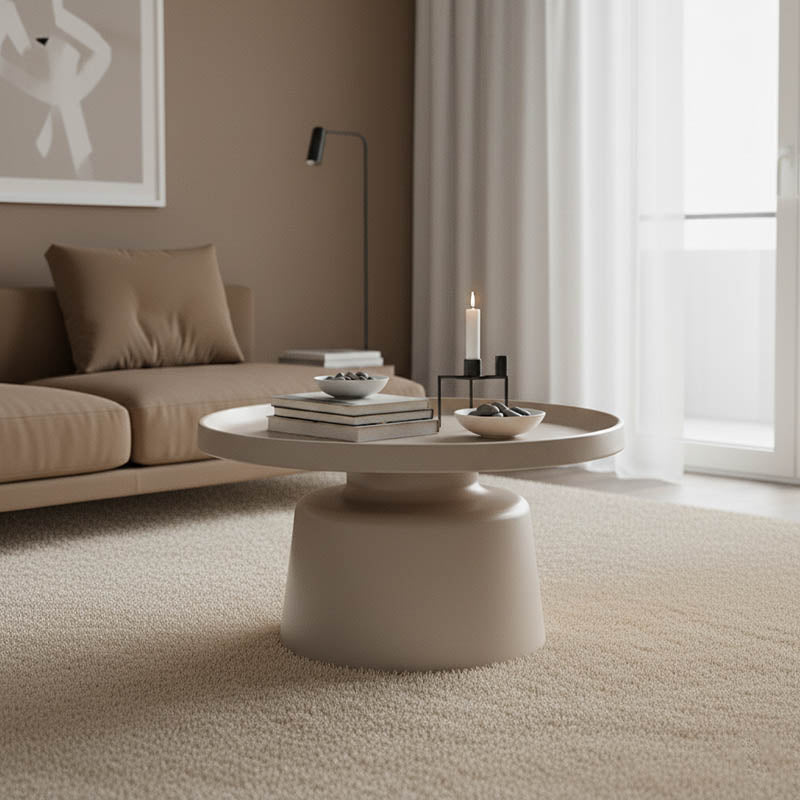 Masa de cafea Ginoze, metal, cappuccino, 70x38 cm