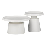 Set 2 mese de cafea Ginoze, Metal, 70x70x40 cm - Alb