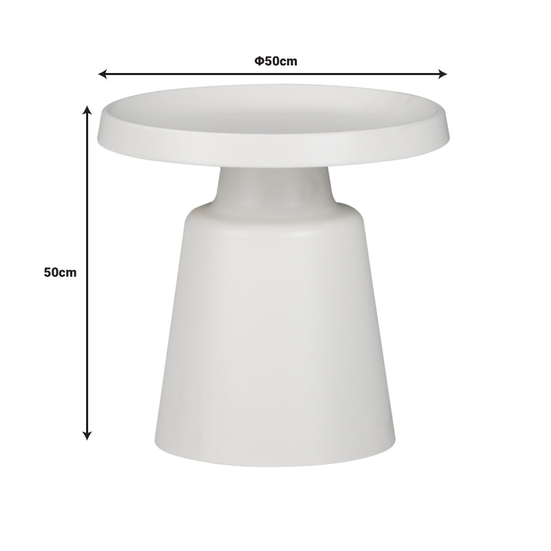 Set 2 mese de cafea Ginoze, Metal, 70x70x40 cm - Alb