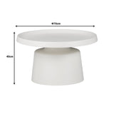 Set 2 mese de cafea Ginoze, Metal, 70x70x40 cm - Alb