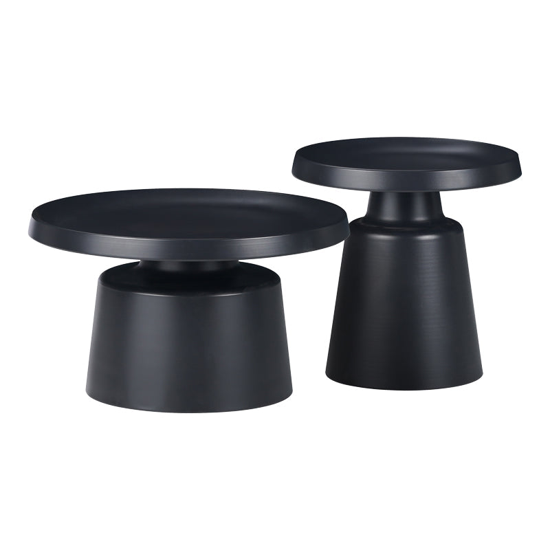 Set 2 mese de cafea Ginoze, Metal, 70x70x40 cm - Negru