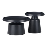 Set 2 mese de cafea Ginoze, Metal, 70x70x40 cm - Negru