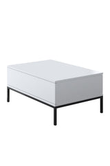 Masă de cafea Lord Bexley, alb - negru - alb - auriu - alb - argintiu, 90x60x40 cm - Black
White