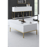 Masă de cafea Lord Bexley, alb - negru - alb - auriu - alb - argintiu, 90x60x40 cm - White
Gold