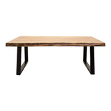 Masa de cafea Miles Boho, Lemn de salcam, Grosime 3 cm, Natural, 115x60x45 cm