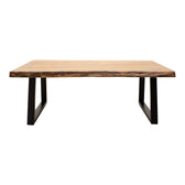 Masa de cafea Miles Boho, Lemn de salcam, Grosime 3 cm, Natural, 115x60x45 cm, imagine suplimentara