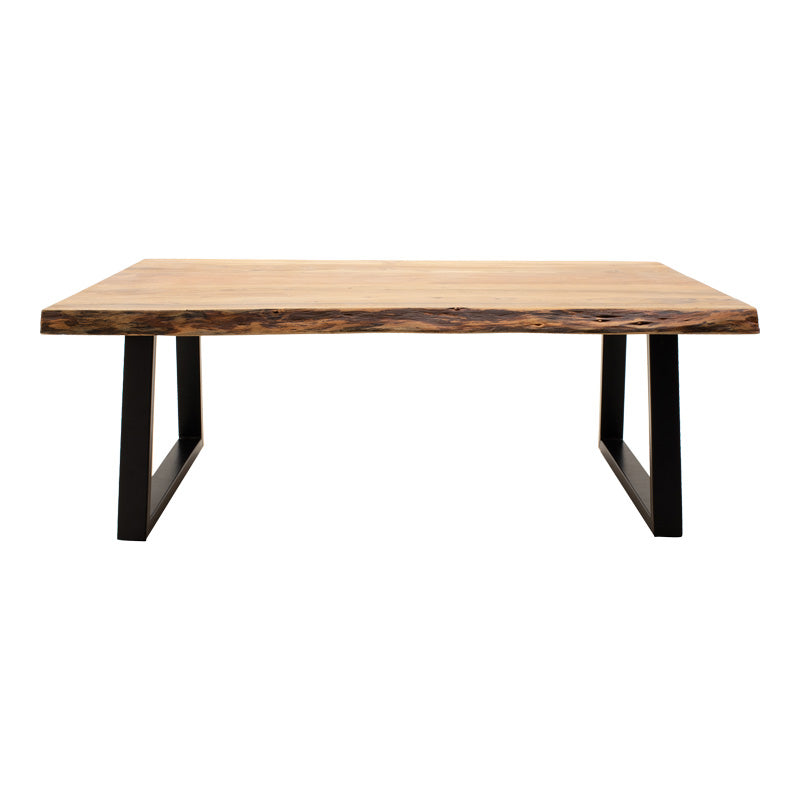 Masa de cafea Miles Boho, Lemn de salcam, Grosime 3 cm, Natural, 115x60x45 cm, imagine suplimentara