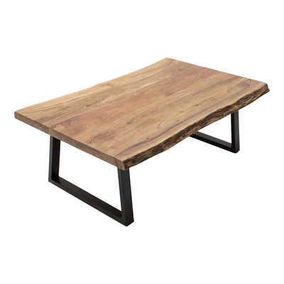 Masa de cafea Miles Boho, Lemn de salcam, Grosime 3 cm, Natural, 115x60x45 cm, detaliu produs