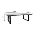 Masa de cafea Miles Boho, Lemn de salcam, Grosime 3 cm, Natural, 115x60x45 cm, foto produs