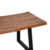Masă de cafea Miles, Lemn masiv de acacia, Picioare metal, negru, 115x60x45 cm