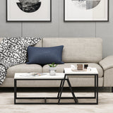 Masa de cafea Minimal Inarch, antracit - alb, 55x57 cm - Alb