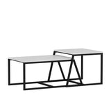 Masa de cafea Minimal Inarch, antracit - alb, 55x57 cm - Alb
