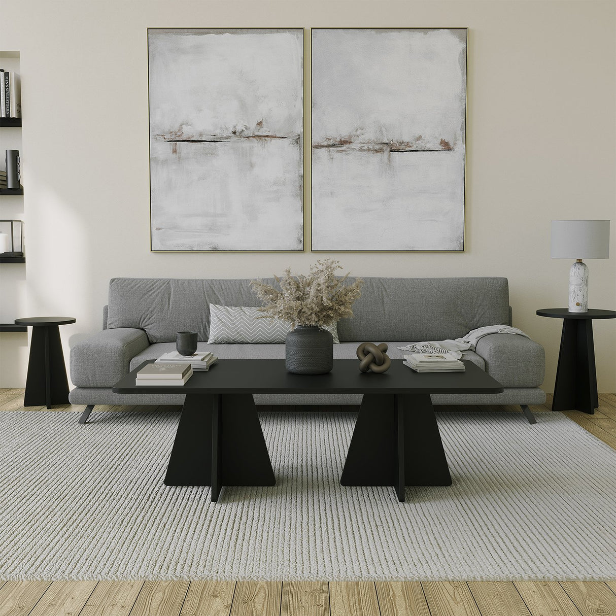 Masa de cafea Mushroom 2 Neostill, negru, Sapphire, Oak, 120x60 cm - Negru