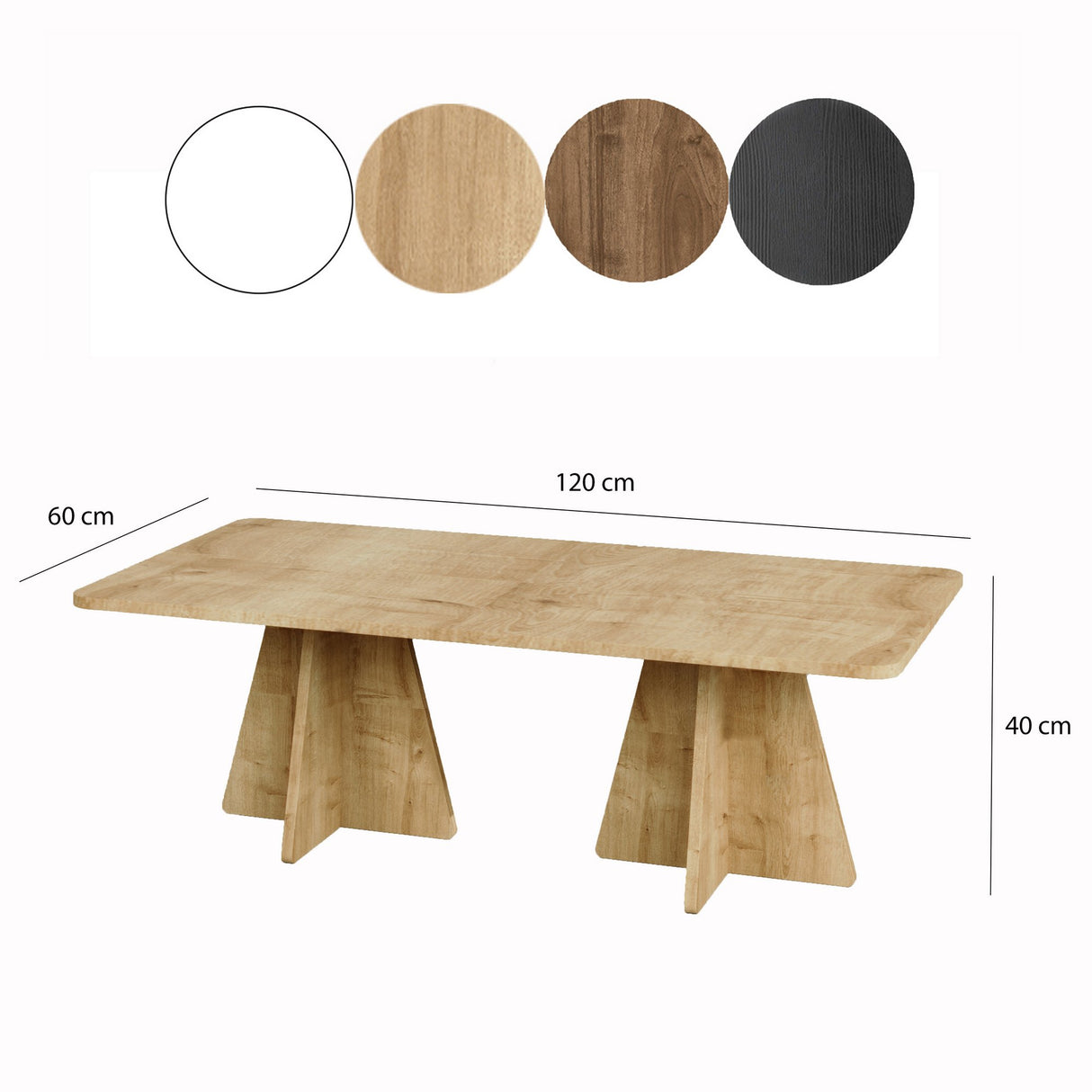 Masa de cafea Mushroom 2 Neostill, negru, Sapphire, Oak, 120x60 cm - Sapphire Oak