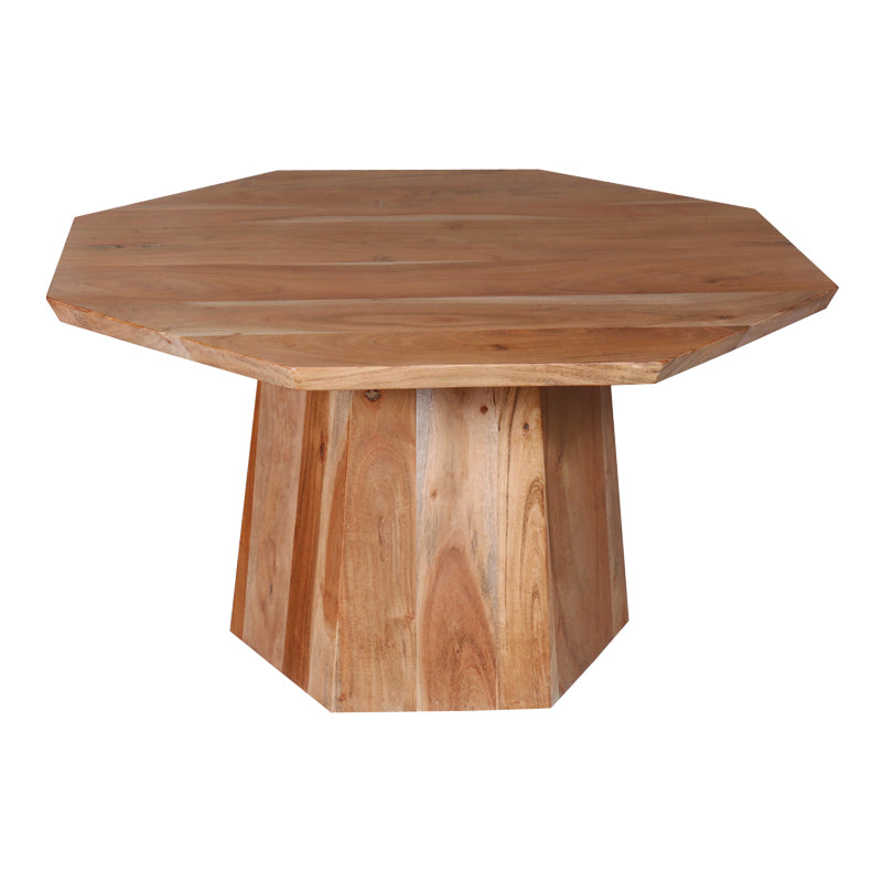Masa de cafea octogonala Boho, Lemn de salcam, Natural, 80x80x45 cm, imagine suplimentara