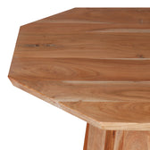 Masa de cafea octogonala Boho, Lemn de salcam, Natural, 80x80x45 cm, perspectiva suplimentara