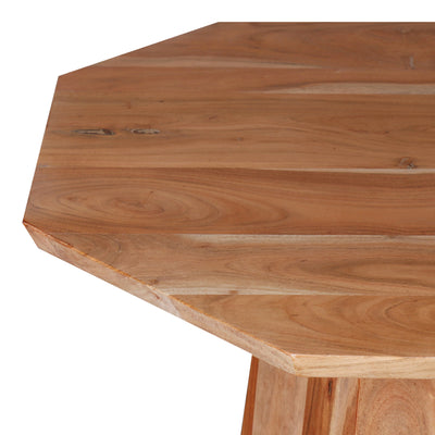 Masa de cafea octogonala Boho, Lemn de salcam, Natural, 80x80x45 cm, perspectiva suplimentara