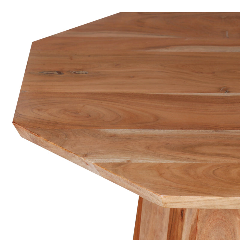 Masa de cafea octogonala Boho, Lemn de salcam, Natural, 80x80x45 cm, perspectiva suplimentara